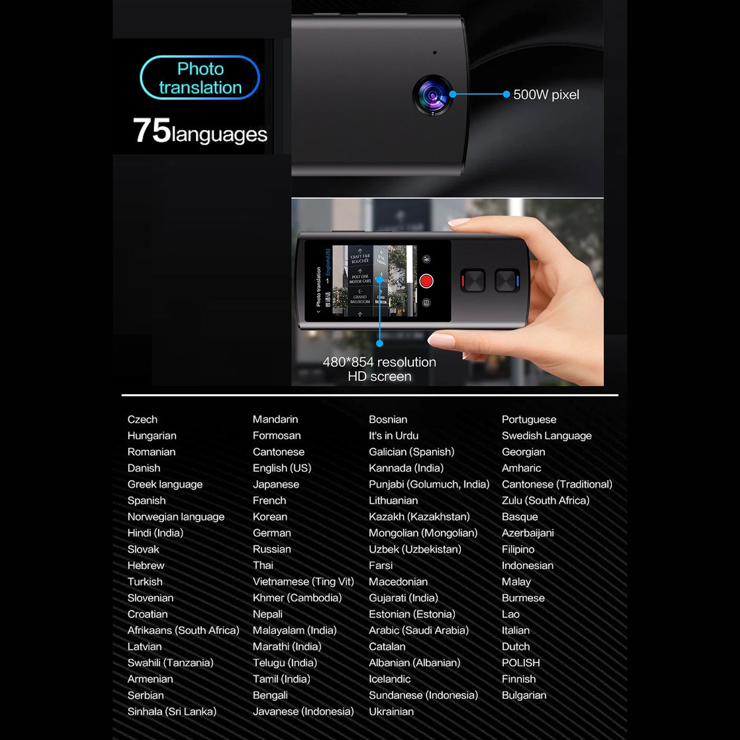 Portable Language Translator Device 138 Languages Voice Translating Offline Translation Simultaneous Interpretation Text / Photo