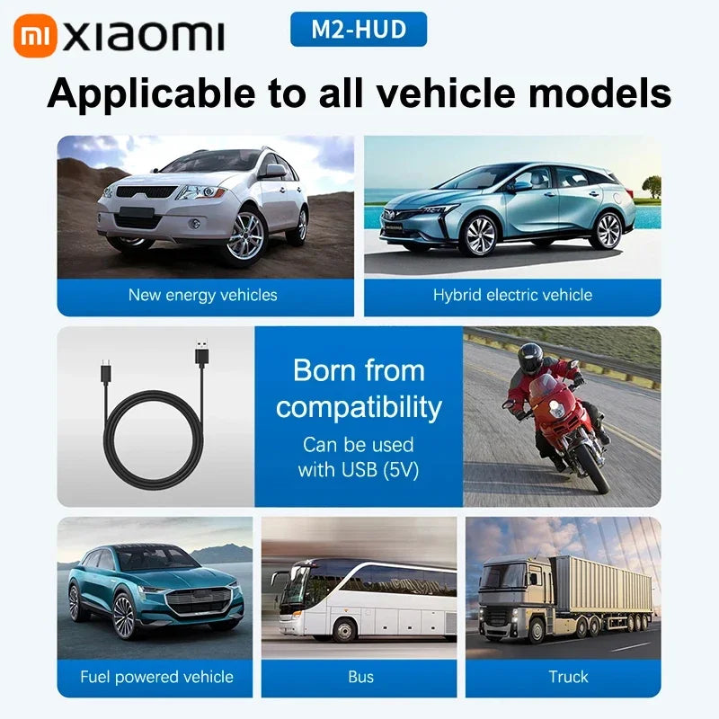Xiaomi Car Speedometer HUD Head Up Display Digital Speed Meter Windshield Projector Vehicles Truck Auto Electronics Accessories