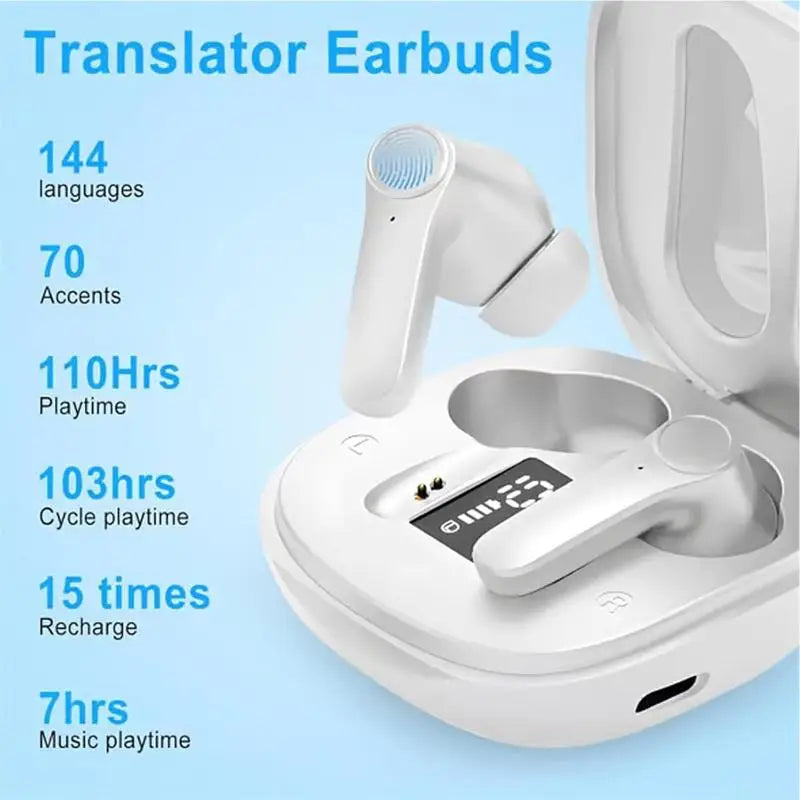 Language Translation Earbuds Support 144 Languages And Accents Bidirectional Real-time Translator Earbuds Wireless Device