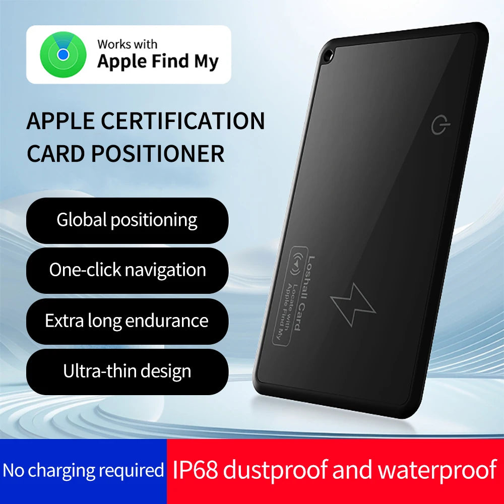 Wireless Charging Smart Track Card Works with Apple Find My Wallet Tracker Phone Finder Ultrathin Mini Locator Tracking Device